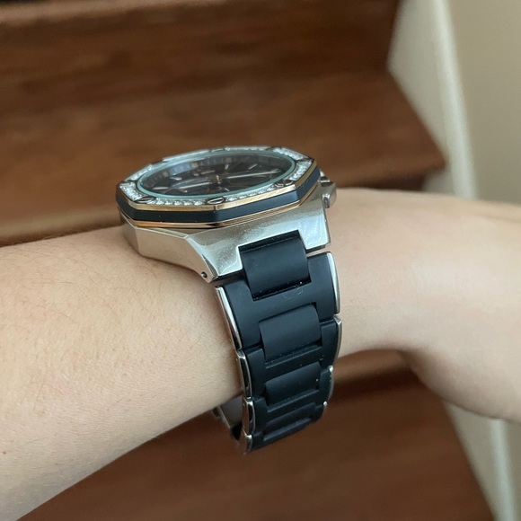 Ladies Michael Kors Watch Black Crystals Bronze Copper Silver Authentic - Picture 6 of 7